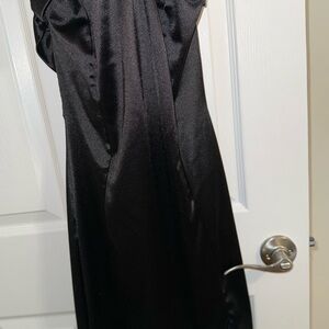Elegant Black Satin Dress